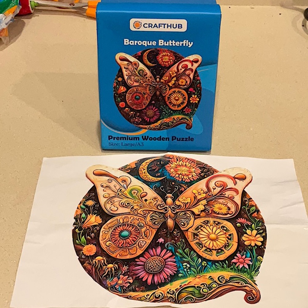 CRAFTHUB Beroque Butterfly Art Wooden 175 Piece Puzzle - Picture 5 of 9